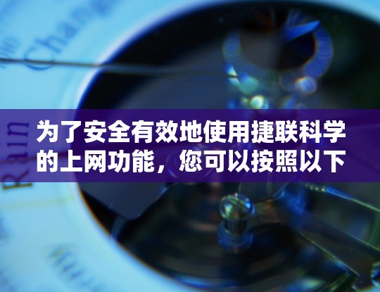 为了安全有效地使用捷联科学的上网功能，您可以按照以下步骤进行