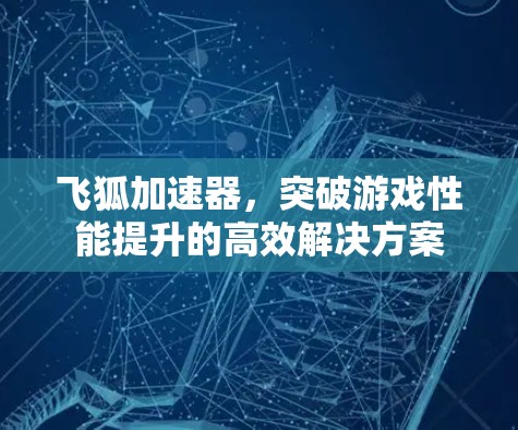 飞狐加速器,突破游戏性能提升的高效解决方案 飞狐加速器,突破游戏性能提升的高效解决方案