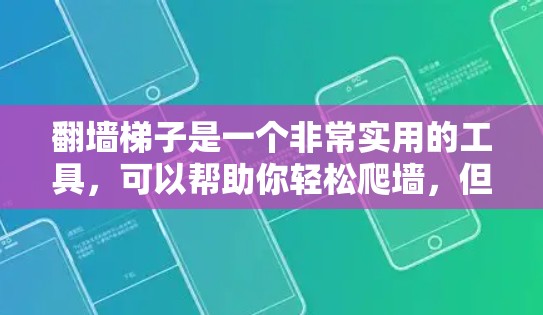翻墙梯子是一个非常实用的工具，可以帮助你轻松爬墙，但使用时必须注意安全。以下是一些关于翻墙梯子的选择要点