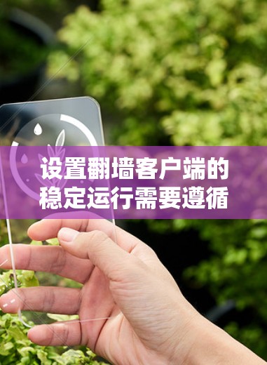 设置翻墙客户端的稳定运行需要遵循以下步骤,确保客户端安全且高效地访问翻墙服务器 设置翻墙客户端的稳定运行需要遵循以下步骤,确保客户端安全且高效地访问翻墙服务器