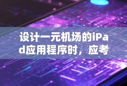 设计一元机场的iPad应用程序时,应考虑以下几个关键步骤 设计一元机场的iPad应用程序时,应考虑以下几个关键步骤