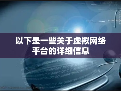 以下是一些关于虚拟网络平台的详细信息 以下是一些关于虚拟网络平台的详细信息